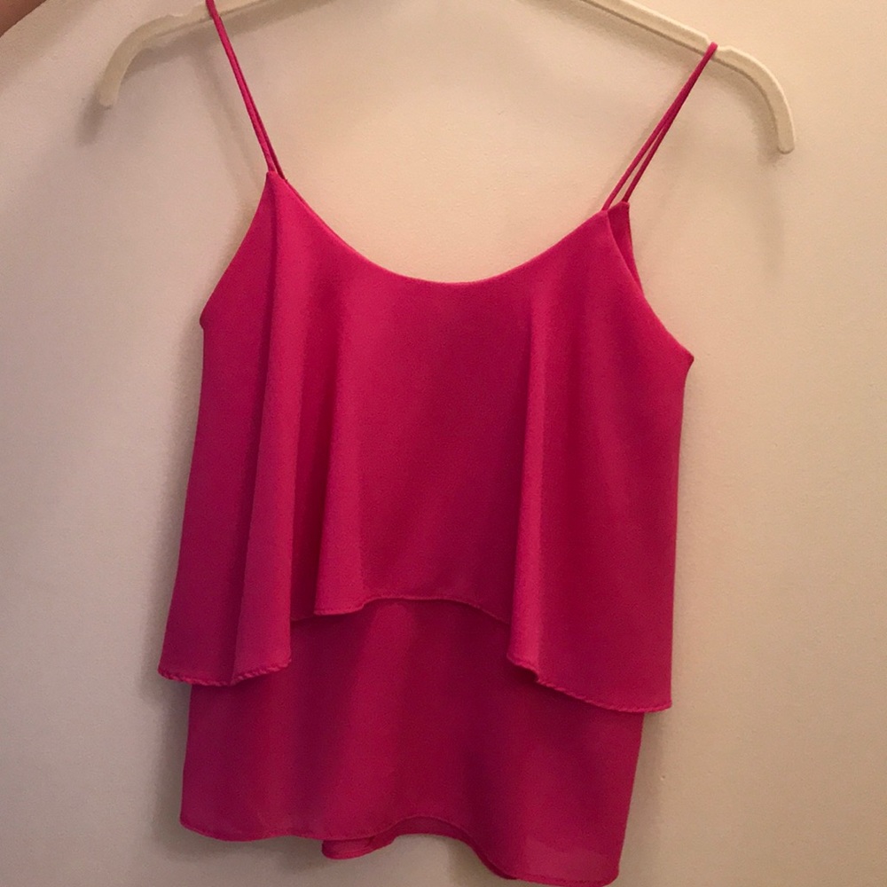 Paper crane double layer pink camisole XS